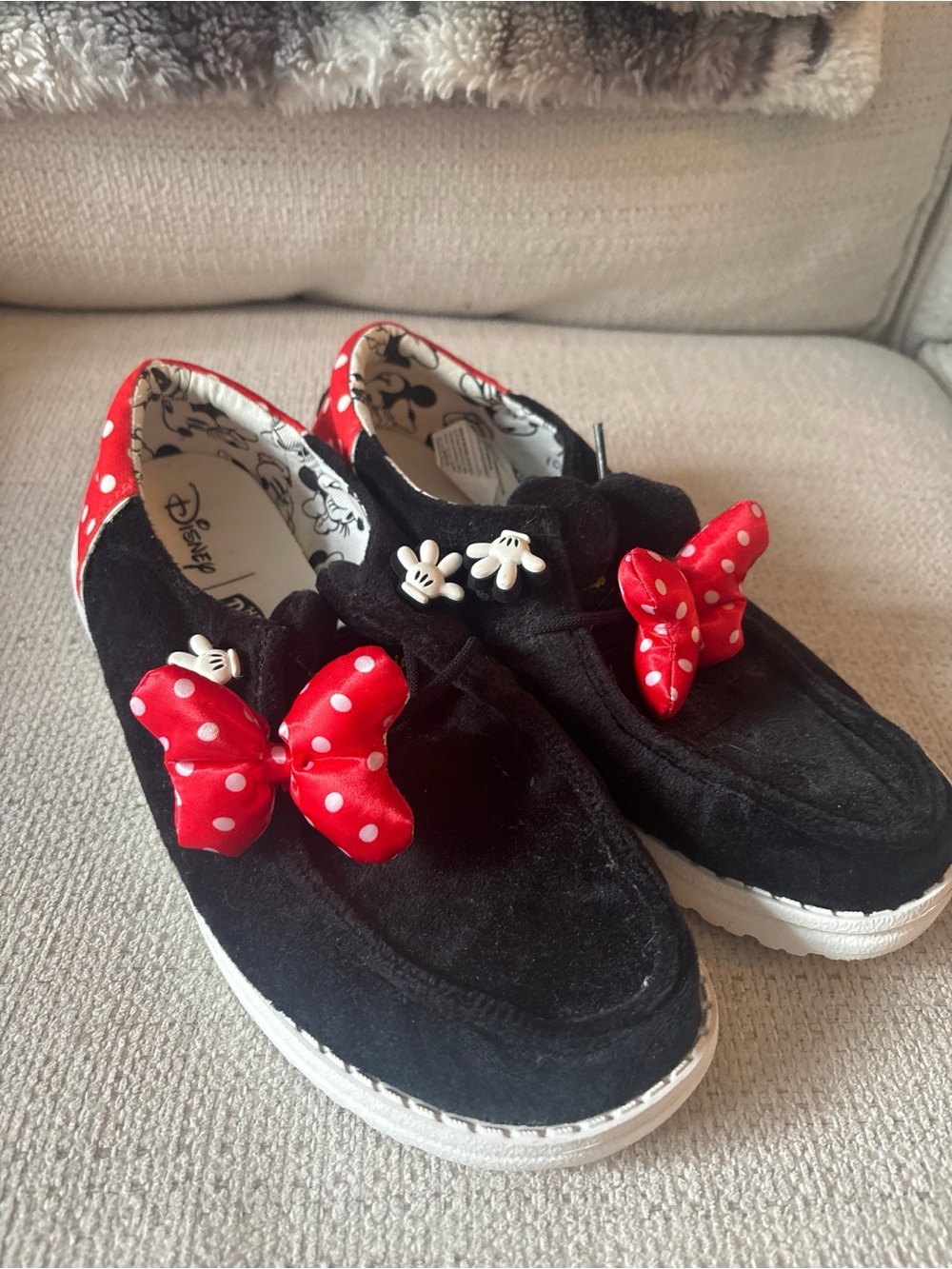 Hey Dude Wendy Funk Minnie Mouse Shoes Size 9W